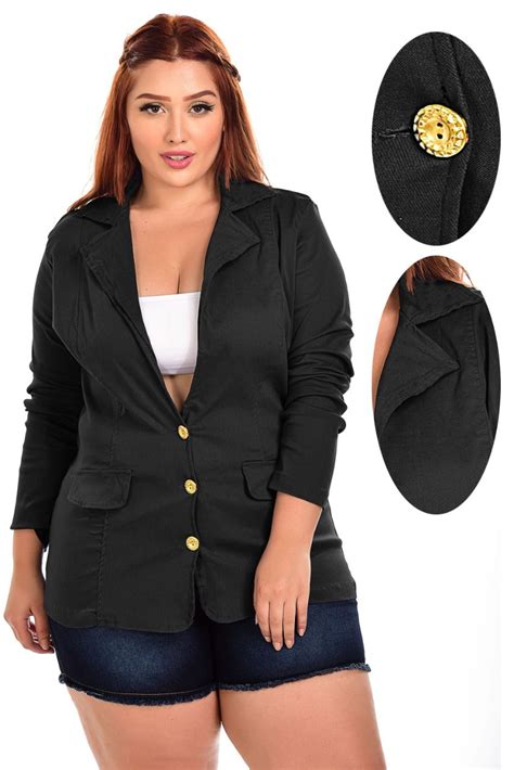 Blazer Casaco Plus Size Social Outono Sobretudo Inverno Sig Estilo