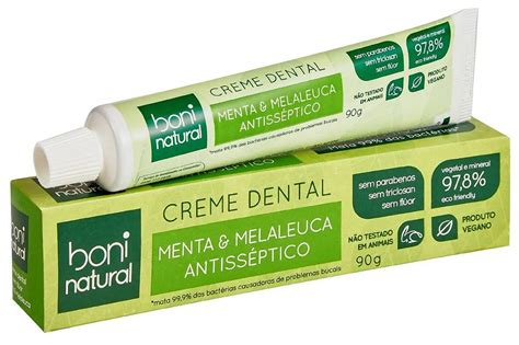 Boni Natural Creme Dental Menta e Melaleuca Sem Flúor Beleza do Campo