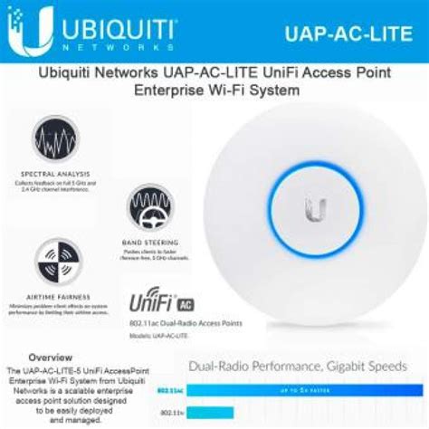 Access Point UBIQUITI UniFi UAP AC LITE Wireless AC1200 Dual Band