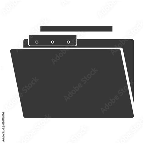 Silhouette Of Document Folder Icon Over White Background Vector