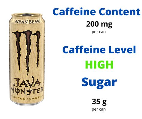 How Much Caffeine Is In Java Monster Mean Bean Energy Drinks Meadow