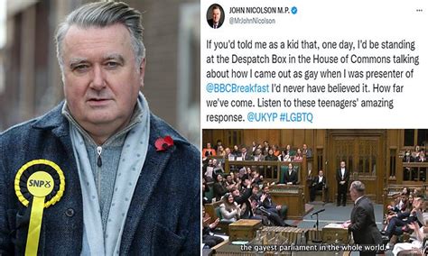 SNP MP John Nicolson Is Applauded Youth MPs As He Speaks Of Being First Gay BBC One Presenter