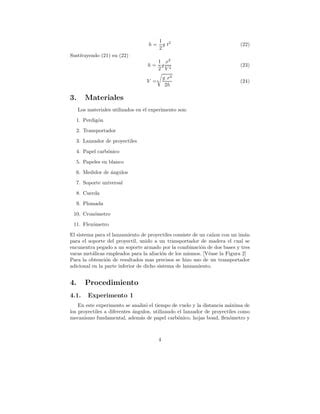 Movimiento Parabólico Lanzamiento de un proyectil PDF