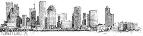 Houston Skyline Drawing at PaintingValley.com | Explore collection of ...