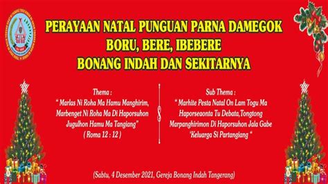 Perayaan Natal Punguan Parna Damegok Sabtu Desember