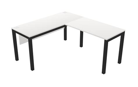 White L Shaped Office Desk Modesty Panel For 1 Persons Officestock