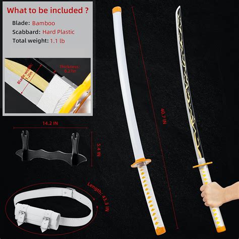 Buy Demons Slayers Sword Bamboo Blade Inches Full Set Belt And