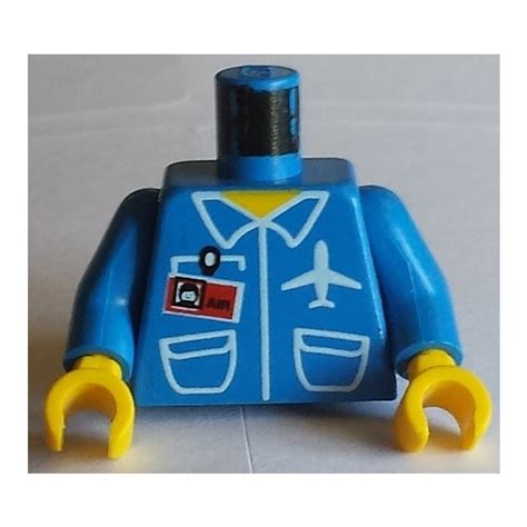 Lego Blue Torso With Airplane And Id Logo Brick Owl Lego