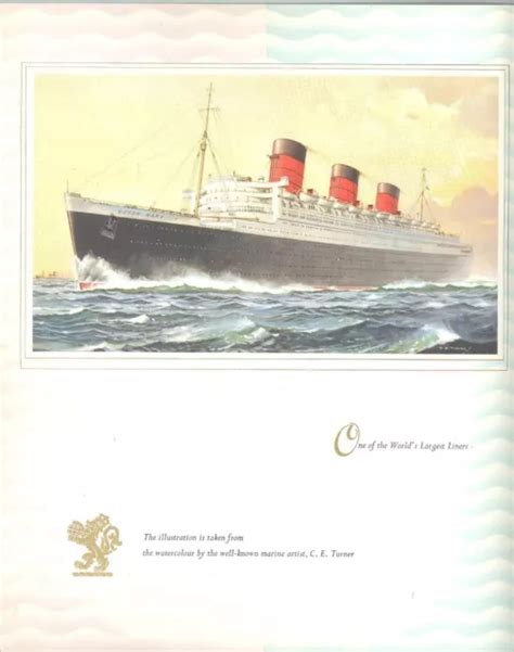 My Voyage In R M S Queen Mary Cunard Ocean Liner C1950 Book Souvenir