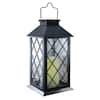 LUMABASE Solar 5 5 In X 11 In Tudor Black Lantern 94001 The Home Depot