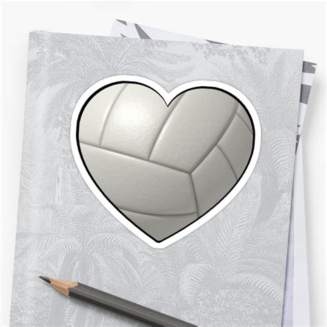 Volleyball Heart Sticker By Thebeststore Redbubble