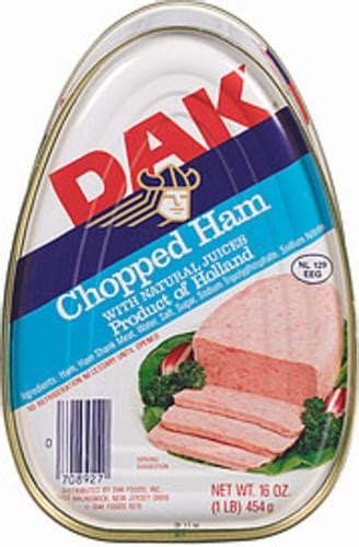 Dak W/Natural Juices Canned Ham Chopped - 16 oz, Nutrition Information ...