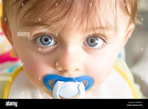 Baby with pacifier Stock Photo - Alamy