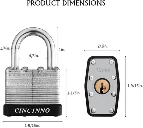 Cincinno Candado De Acero Laminado Chapado En N Quel De In Con