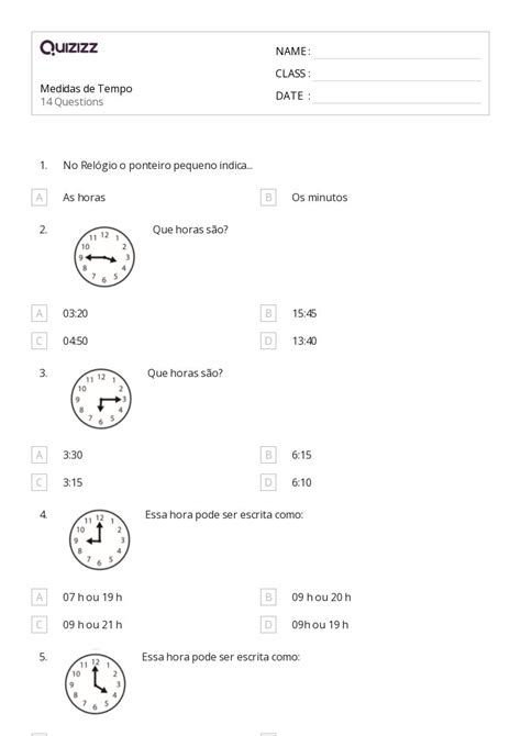 Medidas Hojas De Trabajo Para Grado En Quizizz Gratis E Imprimible