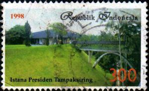 Stamp Presidential Palaces Tampaksiring Indonesia Presidential