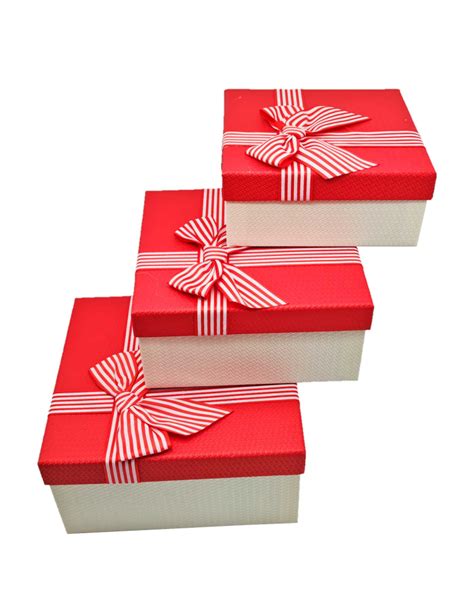 Set De Cajas De Regalo Cuadradas Con Lazo Tama Os Distintos Cajas