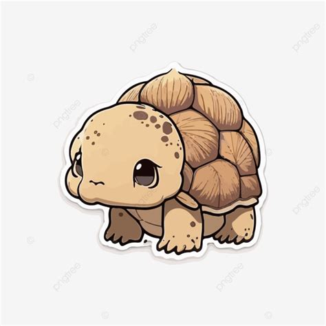 Sulcata Tortoise Cartoon Cute Sticker Vector Cute Clipart Cartoon