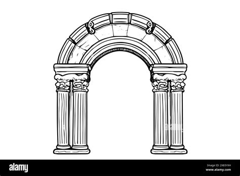 Greek Column Architecture Arch Roman Pillar Doorway Archway Vector