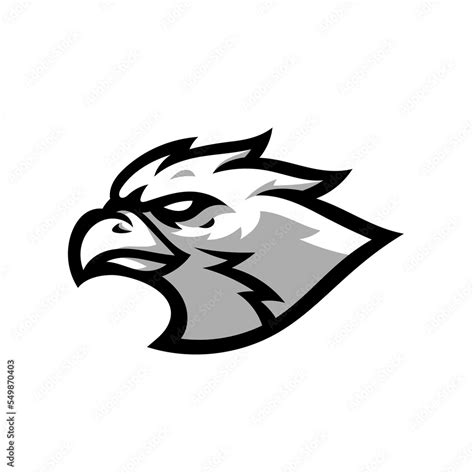 Black and white bird head mascot logo design. Falcon cartoon ...