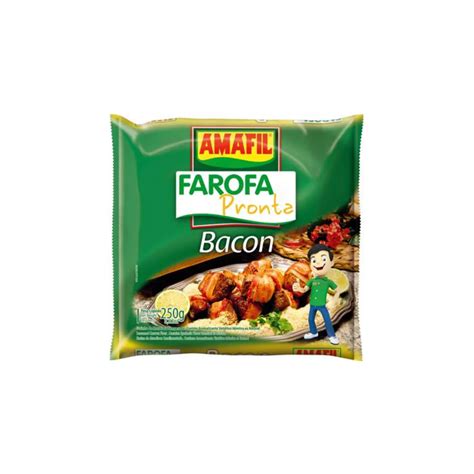 Amafil Farofa Pronta Bacon Seasoned Cassava Flour Bag 250g 8 82oz Amigo Foods