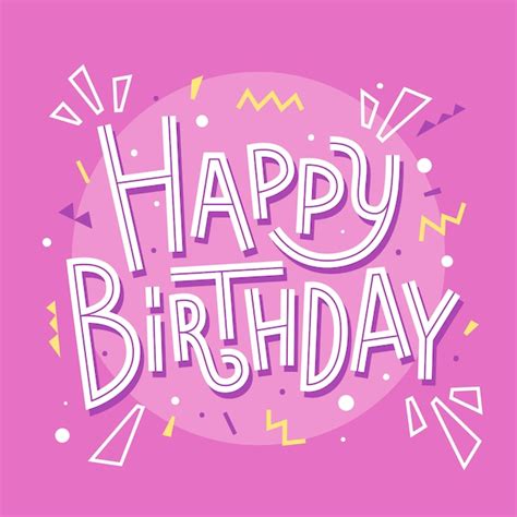 Premium Vector Happy Birthday Card On Pink