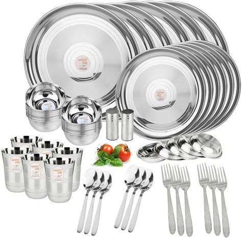 Neelam Stainless Steel Premium Dinner Set Set Of 50 Pcs Amazon In