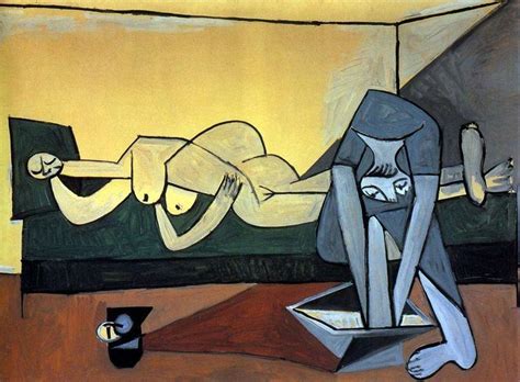 No Brash Festivity Pablo Picasso Reclining Nude And Woman Washing