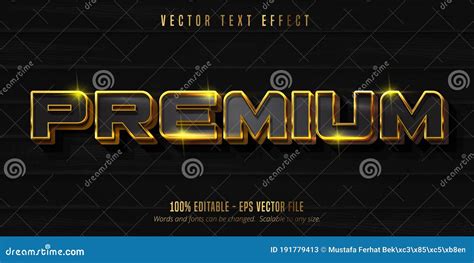 Premium Text Shiny Gold And Black Style Editable Text Effect Stock