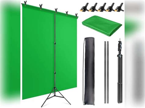 Jebutu Green Screen Backdrop Stand Kit5 X 65 Ft Portable Green Screen