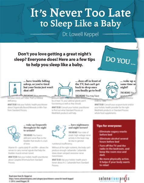 Its Never Too Late To Sleep Like A Baby Selene River Press