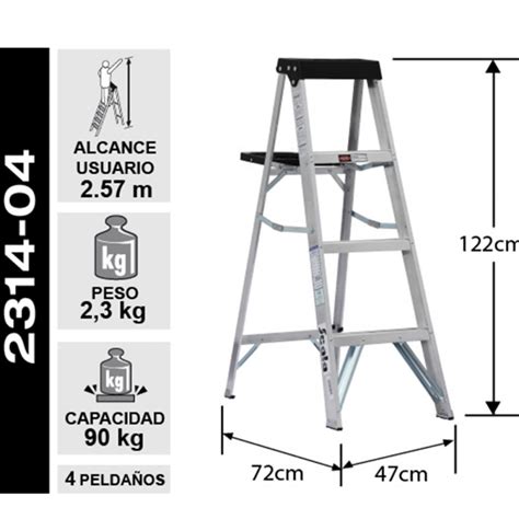 Escalera Aluminio Tijera M Pelda Os Cuprum Tecnoplus