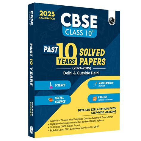 Buy PW CBSE Class 10th PYQs Past 10 Years Solved Papers 2024 2025