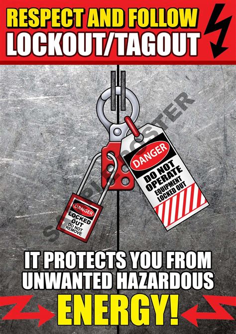 Safety Source Respect And Follow Lockout Tagout Poster