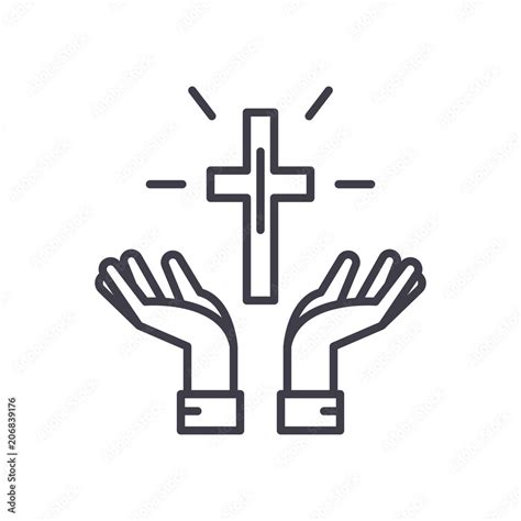 Faith in God black icon concept. Faith in God flat vector symbol, sign ...