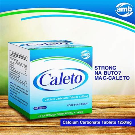 Caleto Calcium Carbonate Tablets 1250mg100 Tablets Shopee Philippines