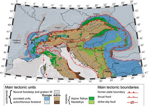 Simplified Tectonic Map Of The Alps Their Adjacent Orogens And