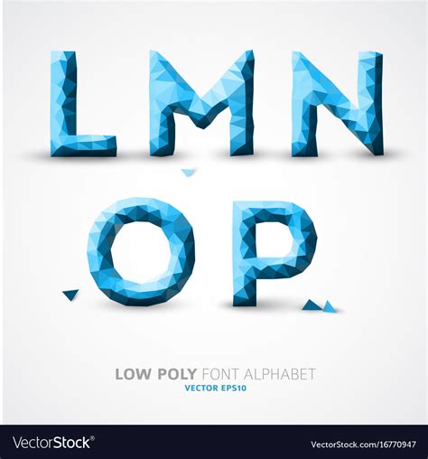 Low Poly Alphabet Font Royalty Free Vector Image