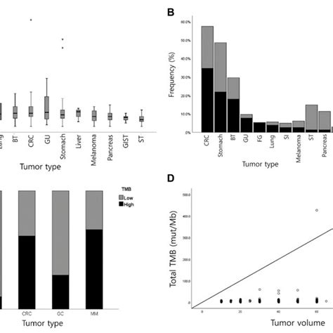 Tumor Mutation Burden Tmb Results In 588 Cases A Tmb Values Across Download Scientific