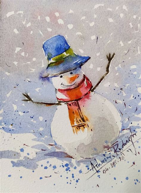 Pin On Pintura Em Aquarela Watercolor Christmas Cards Christmas Card