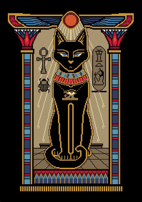 Egyptian Cat Bast Cross Stitch Tapestry Chart By Vivienne Powers