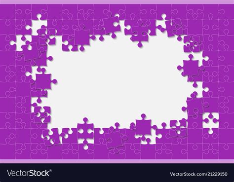 Purple background puzzle jigsaw frame Royalty Free Vector