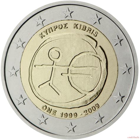 Monedas 2 € Conmemorativas 10 Años Emu 2009 Chipre 2 Euros 2009