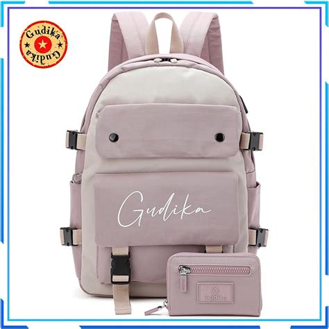 Jual Gudika Tas Ransel Laptop Usb Set Dompet Wanita Pria Import