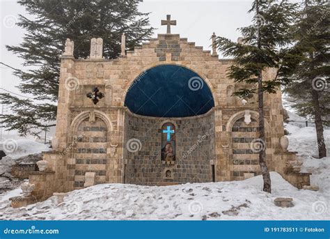 Chapel Near Cedars of God in Lebanon Stock Image - Image of tourism ...