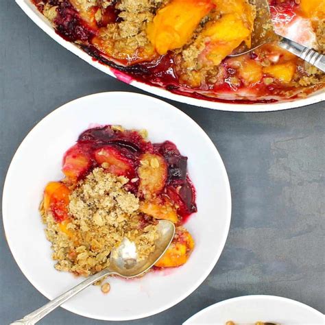 Vegan Peach And Plum Crisp Holy Cow Vegan