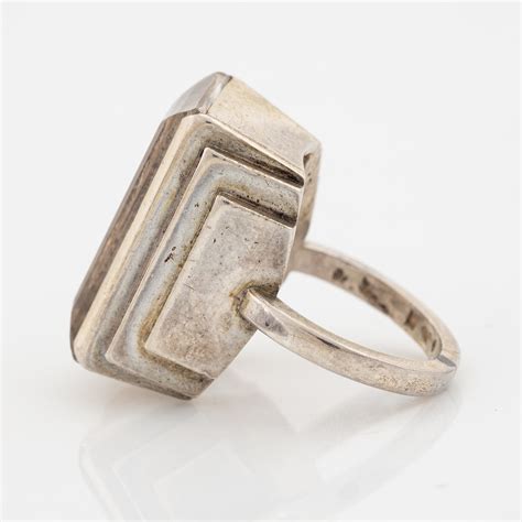 Wiwen Nilsson Ring Sterlingsilver Med Fasettslipad Bergkristall Lund