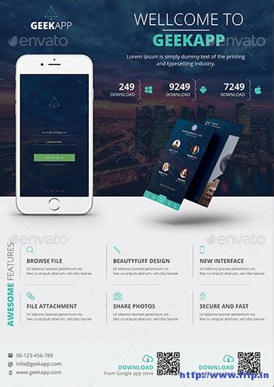 Best Mobile App Promotion Flyer Templates Frip In