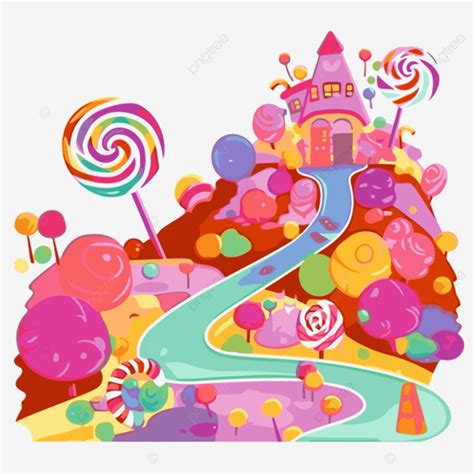 Candyland Clipart Cartoon Illustration Of A Candy Castle And Lollipop