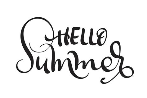 Hello Summer text isolated on white background. calligraphy and lettering 417101 Vector Art at ...